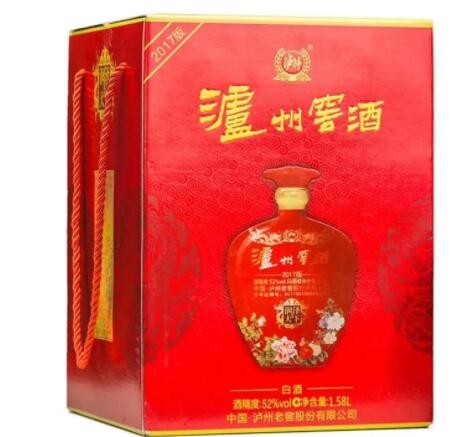 泸州窖酒 52度浓香型1.58升*2盒坛子酒 红瓶 喜庆装 白酒批发图2