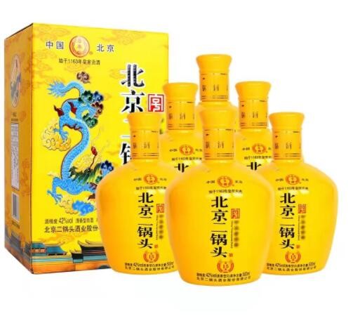 批发北京二锅头清香型白酒42度京道15黄龙500ML*6瓶礼盒整箱代发图2