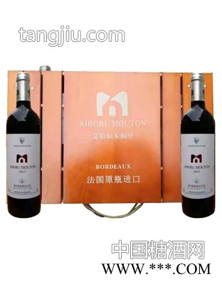 艾伯如木桐堡长木箱红葡萄酒图1