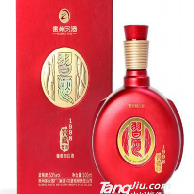 过年送礼茅台集团酱香习酒窖藏1998红盒53度500ml*6瓶白酒婚庆整箱含礼袋