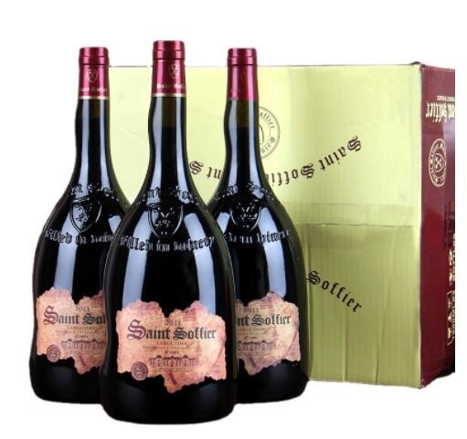 法国原瓶酒庄进口AOC级异形瓶大纸标红葡萄酒1500ml 代发