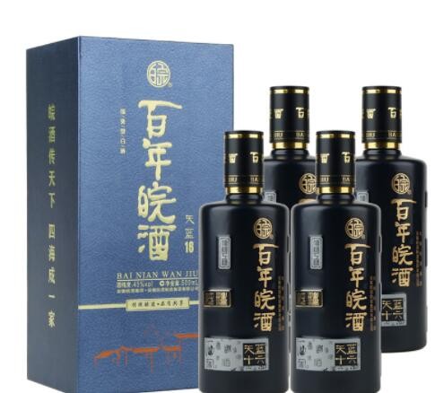 安徽白酒批发百年皖酒45度500ml*4瓶天蓝16纯粮白酒 浓香型图2
