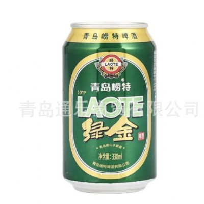 青岛特产啤酒崂特绿金啤酒整箱 崂山水精酿啤酒 330ml*24听整箱