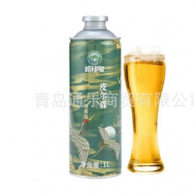 青岛特产啤酒崂印象精酿皮尔森啤酒精酿原浆1L*6罐啤酒特价清仓