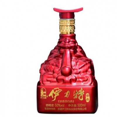 50°伊力特疆彩龙瓶浓香型白酒接待宴请整箱批发500ml*4原箱