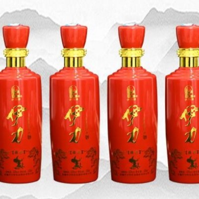 新疆酒50°伊力特疆彩浓香白酒整箱批发红瓶宴席500ml*4原箱特价