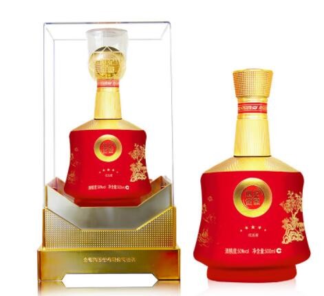 甘肃名酒50度世纪金徽红四星浓香型纯粮白酒整箱批发500ml*4图2