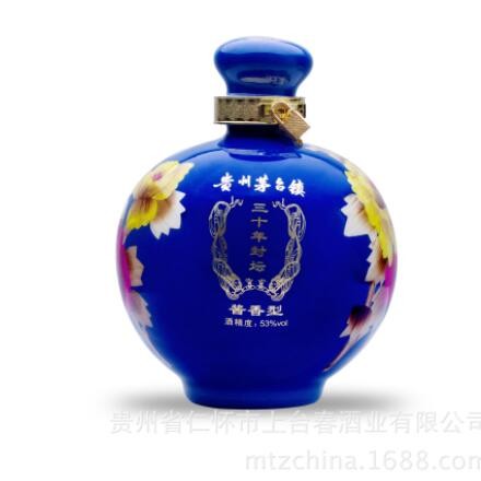 产地货源贵州茅台镇53度酱香型白酒5斤封坛酒孔雀蓝坛图3