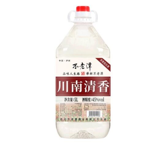 45度川南清香型白酒不老潭中度高粱酒 散装白酒5L桶装粮食酒批发图3