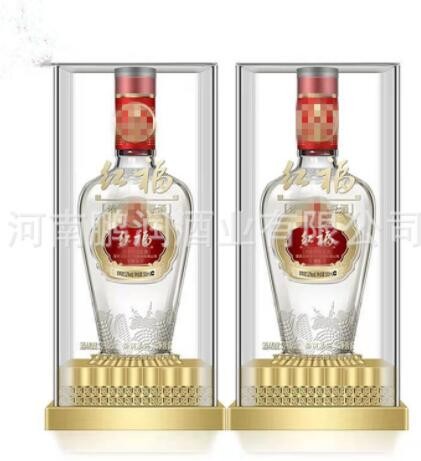 中秋礼品酒批发 五粮系亚克力盒红福精品52度浓香型白酒直播带货图3