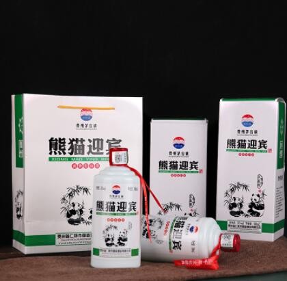 贵州茅台镇熊猫迎宾礼盒装酱香型白酒水纯粮食酒整箱批发一件代发图3