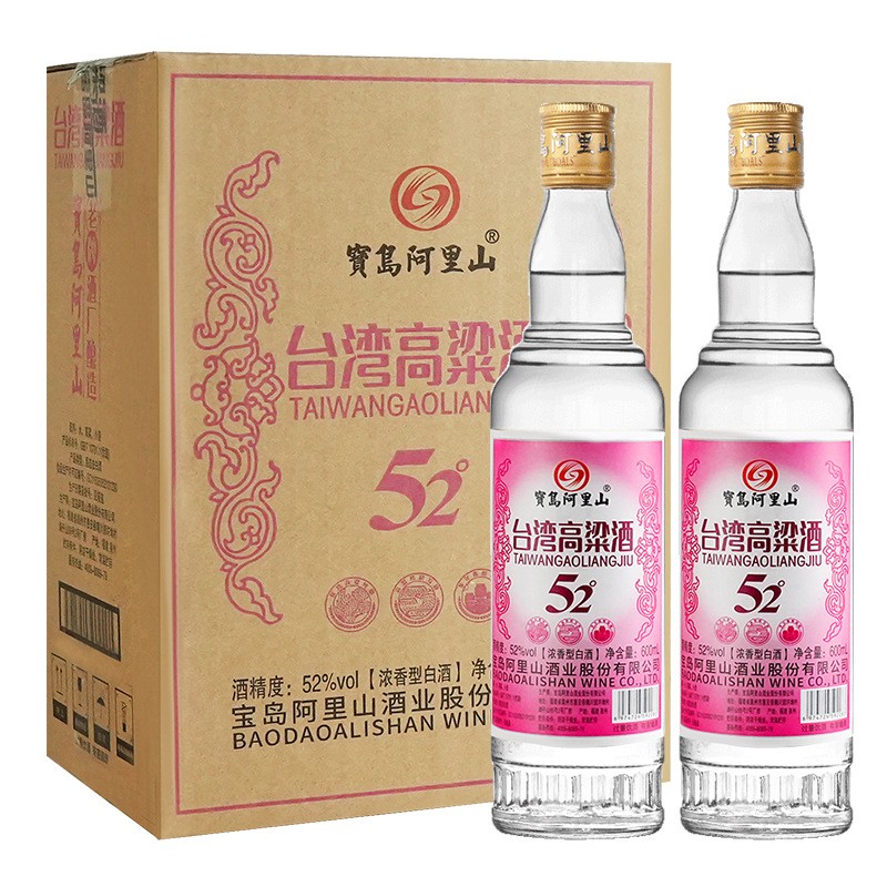 宝岛阿里山纯粮食600ml/瓶浓香型台湾高粱酒52度整箱六瓶白酒图2