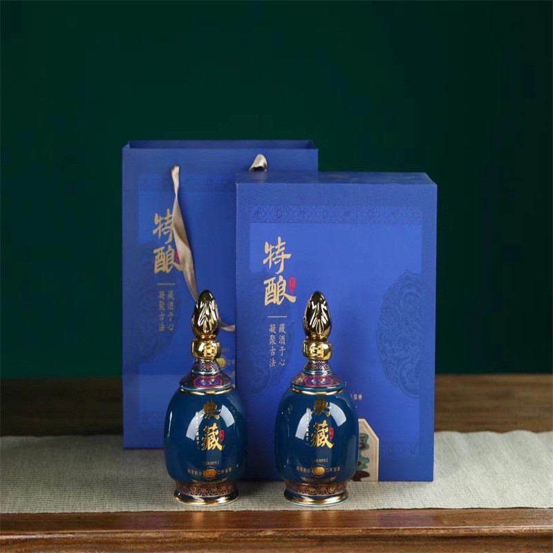 白酒厂家春节礼品酒精美礼盒景德镇陶瓷高粱高中低度浓香型老酒图3