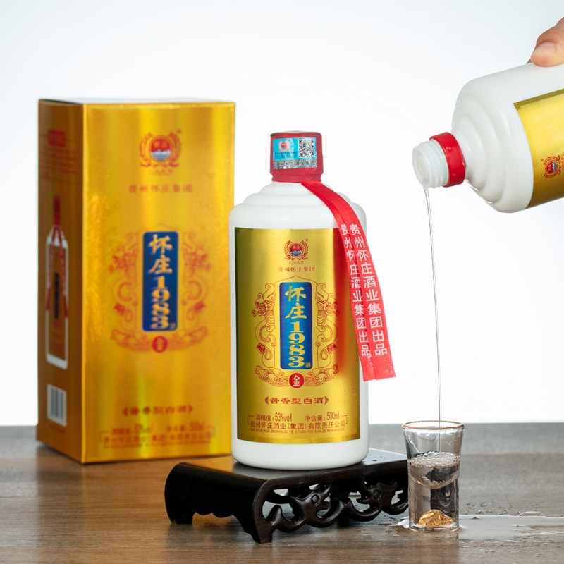 贵州茅台镇53度酱香型白酒怀庄酒1983金礼盒装整箱6瓶批发粮食酒图2
