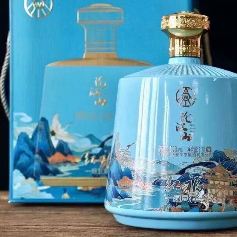 五粮论江山绿豆酒升学宴52度浓香型液体白酒金榜题名 整箱批发图2
