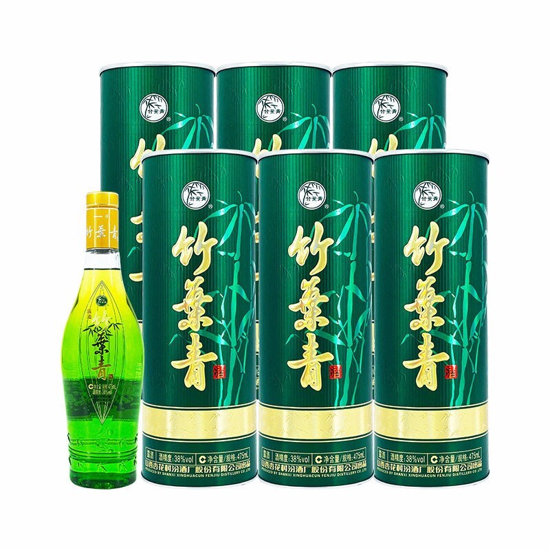 山西杏花村 竹叶青酒 38度 青瓷10 金象竹 圆筒竹 500ml单瓶 礼盒图3