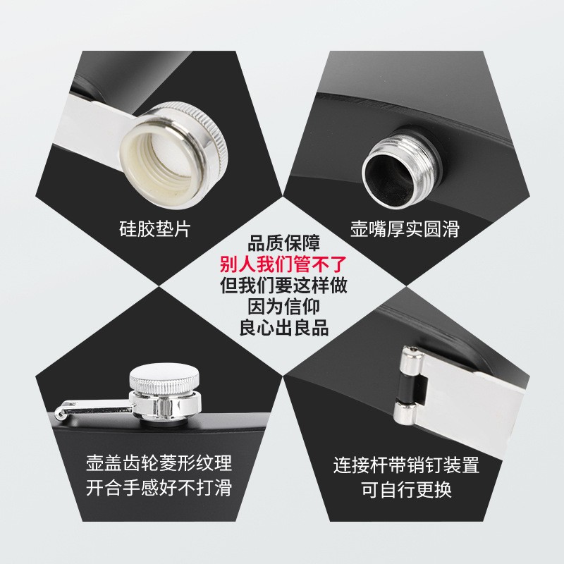 工厂供应喷漆6盎司随身户外不锈钢酒壶 便携式露营便携小酒瓶图3