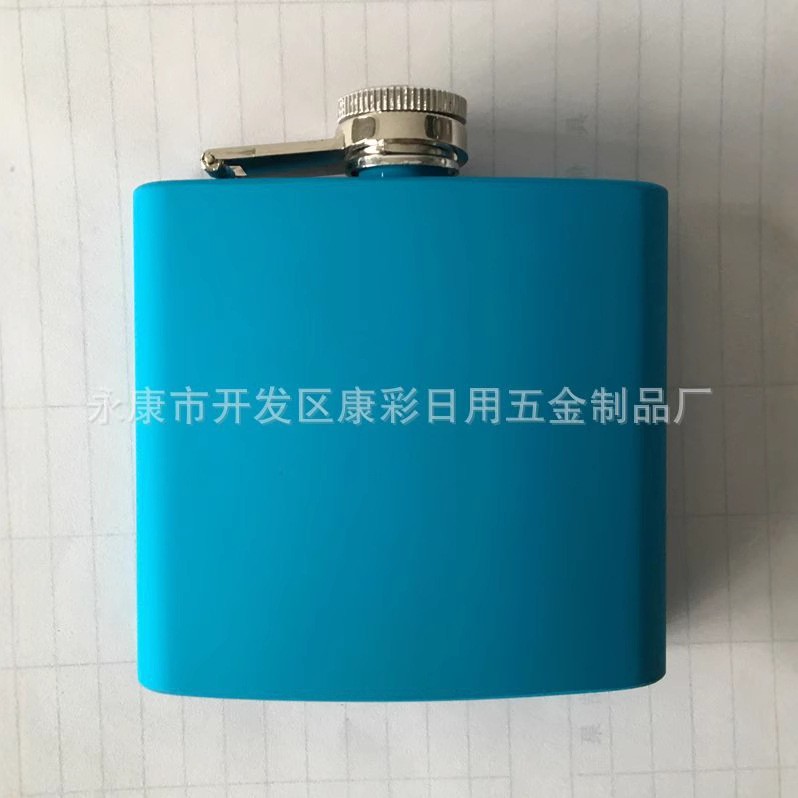 304不锈钢酒壶，6oz橡胶漆透明漆迷你小酒壶,复古户外随身酒瓶图2